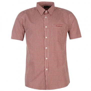 SearchPierre Cardin Short Sleeve Shirt Mens - Red/White Check.