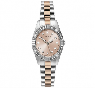 Sekonda Ladies' Rose & Silver Colour Steel Bracelet Watch