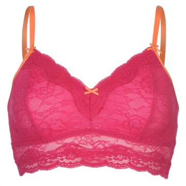 SoulCal Lace Crop Top Bra Ladies - Fluo Pink.