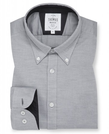 T.M LEWIN Oxford Casual Slim Fit Shirt - Grey Melange.