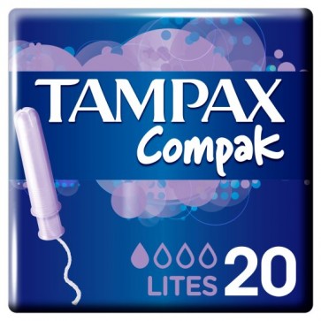 Tampax Compak Applicator Lite Tampons 20 Pack.