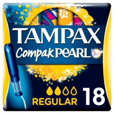 Tampax Compak Applicator Regular Tampons 18 Pack.