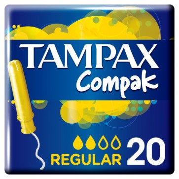 Tampax Compak Applicator Regular Tampons 20 Pack.