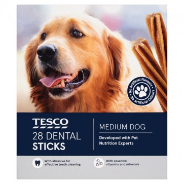 Tesco 28 Dental Sticks Medium Dog 720G
