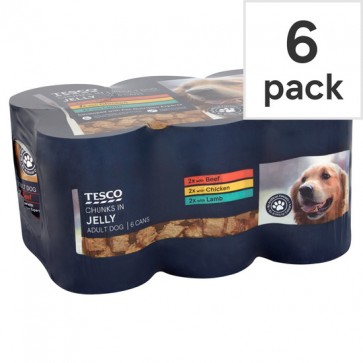 Tesco Dog Food Chunks In Jelly Selection 6 X400g