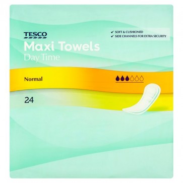Tesco Maxi Regular Sanitary Towels 24 Pack.