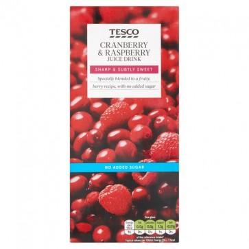 Tesco No Added Sugar Cranberry Raspberry Juice Drink 1 Litre