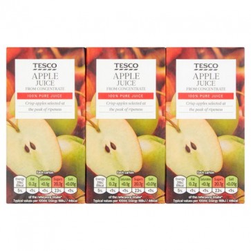 Tesco Pure Apple Juice 3X200ml