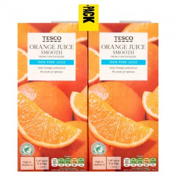Tesco Pure Orange Juice Smooth 4X1l