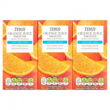Tesco Smooth Orange Juice 3X200ml