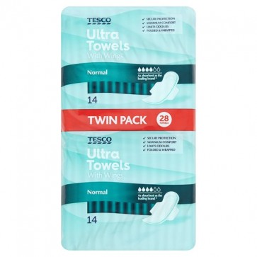 Tesco Ultra Regular Sanitary Towels 28 Pack.