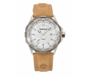 Timberland Men's Paugus Silver Dial Leather Strap Watch