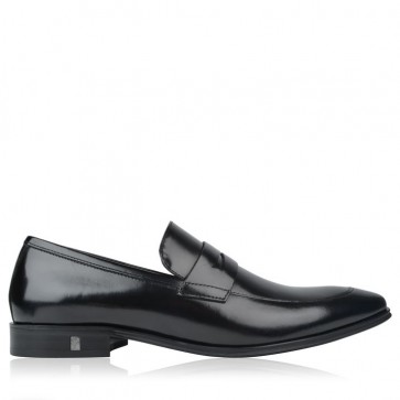 Versace Slip On Leather Shoes - Black.