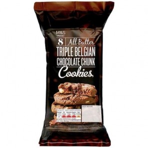M&S Triple Belgian Chocolate Chunk Cookies 200g