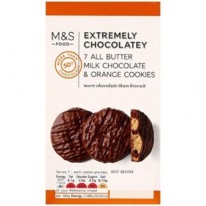 M&S Extremely Chocolatey All Butter Milk Chocolate & Orange Cookies 150g