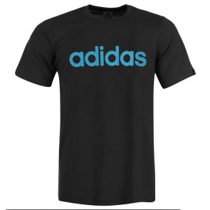 Adidias Linear Logo T Shirt Mens - Black.