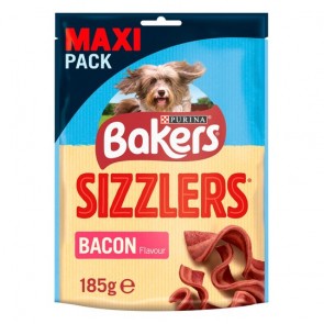 Bakers Sizzlers Dog Treats Bacon 185G