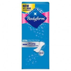 Bodyform Extra Protect Long Panty Liners 24 Pack.