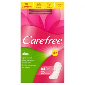 Carefree Panty Liners Breathable Aloe 20 Pack.