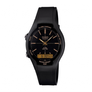 Casio Men's Alarm And Dual Time Black Resin Strap Watch