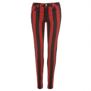 Jilted Generation Stripe Unisex Jeans - Black/Red.