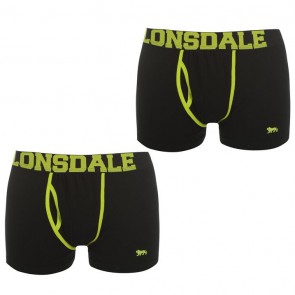 Lansdale 2 Pack Trunk Mens Boxers - Black/Lime.