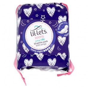 Lil Lets Teen Night Sanitary Towels 10 Pack.