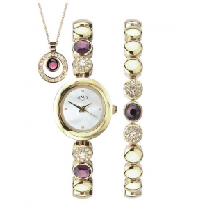 Limit Ladies' Gold Plated Bracelet, Necklace and Watch Set