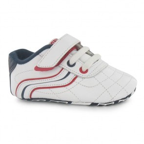 Lonsdale Camden Crib Shoes -White/Navy/Red.