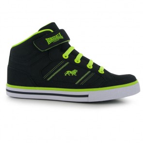 Lonsdale Canons Children's Hi Top Trainers - Navy/Lime.