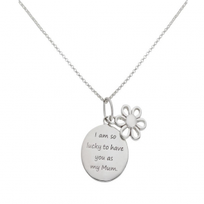 Moon & Back From the Heart Mum Pendant 18 Inch Necklace