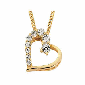 Revere 18ct Gold Plated Heart Pendant 18 Inch Necklace