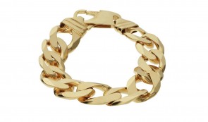 Revere 9ct Yellow Gold Solid Curb Bracelet