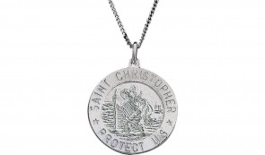 Revere Silver St. Christopher Pendant 20 Inch Necklace