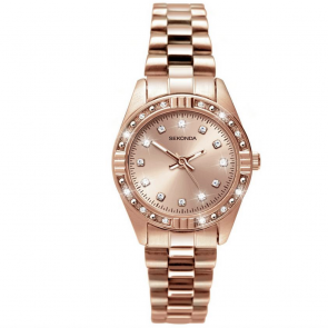 Sekonda Ladies' Stone Set Rose Gold Plated Bracelet Watch