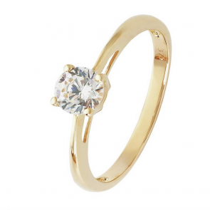 Revere 9ct Yellow Gold 0.50ct Look CZ Solitaire Ring