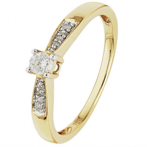 Revere 18ct Yellow Gold 0.10ct tw Diamond Solitaire Ring