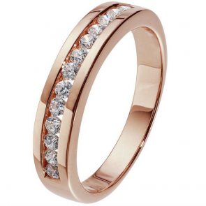 Revere 18ct Rose Gold Plated Silver CZ Eternity Ring