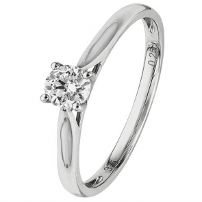 Revere 18ct White Gold 0.25ct tw Diamond Solitaire Ring
