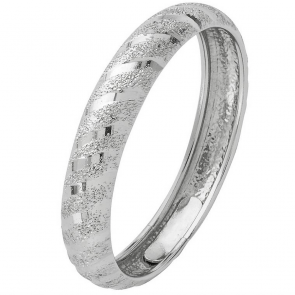 Revere 9ct White Gold Diamond Cut & Satin Wedding Ring - 3mm