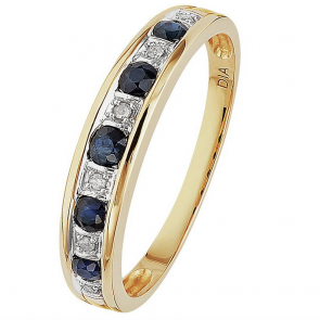 Revere 9ct Yellow Gold Sapphire & Diamond Eternity Ring