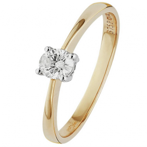 Revere 9ct Yellow Gold 0.25ct Diamond Solitaire Ring