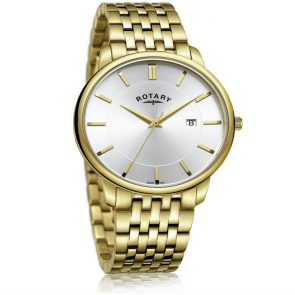 Rotary Men's Gold Plated Stainless Steel Bracelet Watch