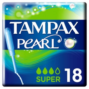 Tampax Pearl Applicator Super Tampons 18 Pack.