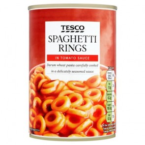 Tesco Spaghetti Rings 410G