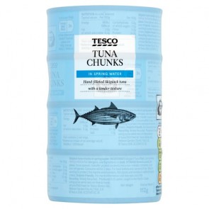 Tesco Tuna Chunks In Spring Water 4 X 160G