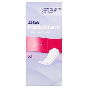 Tesco Ultra Thin Panty Liners 30 Pack.